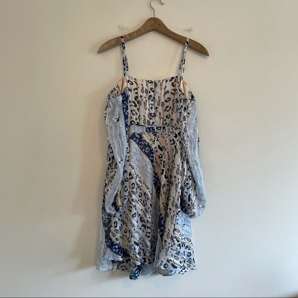 NWT Foxiedox Blue Floral Cold-shoulder Mini Dress - Picture 4 of 6